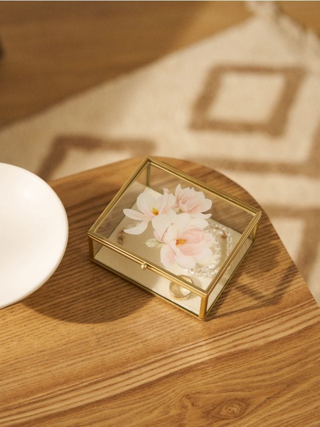 Sinsay - Organizator din sticlă pentru bijuterii cu detalii aurii - auriu