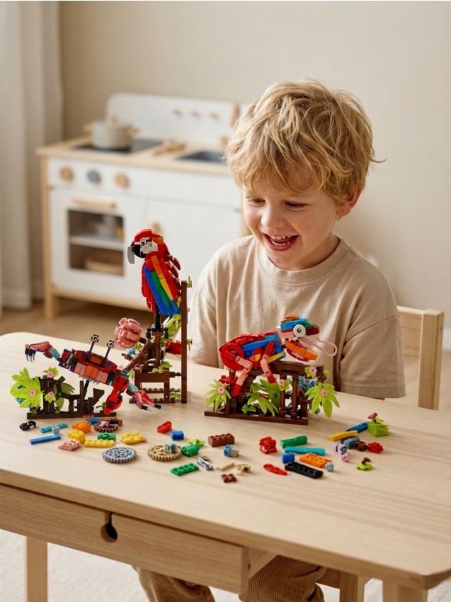 Sinsay - Set de blocuri de construcție animale exotice 3 în 1 - multicolor