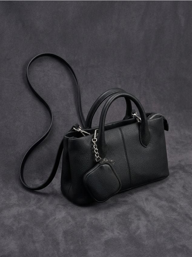 Sinsay - Geantă tote din piele cu portofel și bretea detașabilă - negru