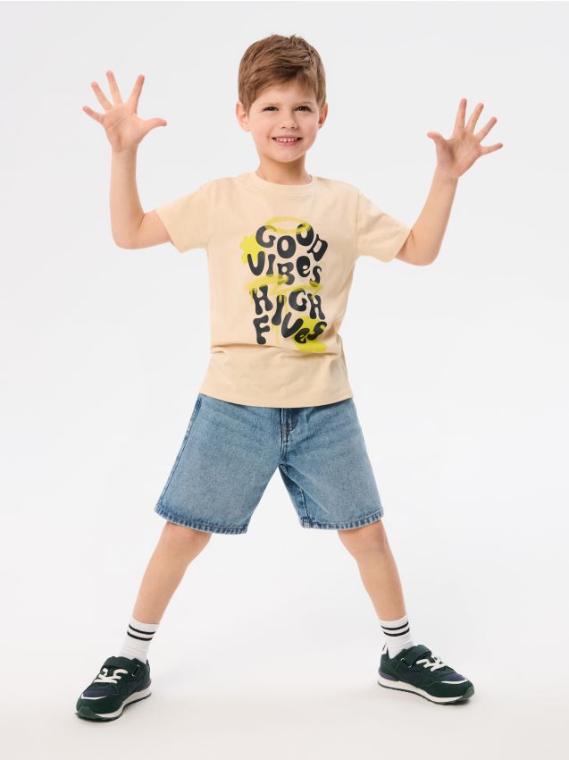 Sinsay - Pantaloni scurți din denim loose - albastru