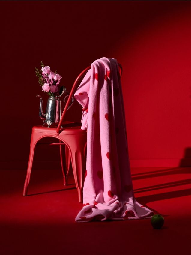 Sinsay - Pătură cu inimi - roz