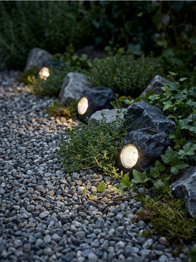 Sinsay - Lampă solară LED de grădină în formă de piatră - gri-închis