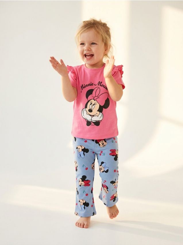 Sinsay - Pantaloni flare cu model Minnie Mouse - light blue