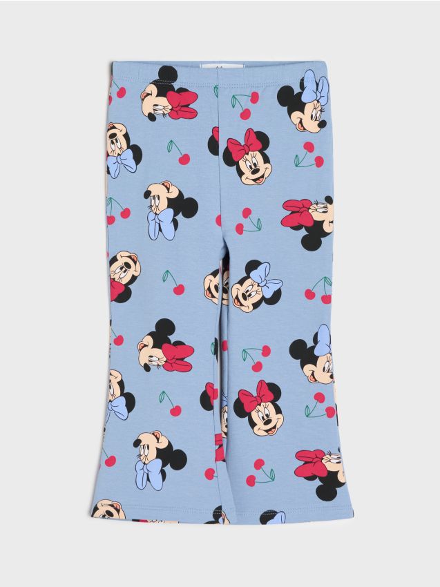 Sinsay - Spodnie flare ze wzorem Minnie Mouse - niebieski