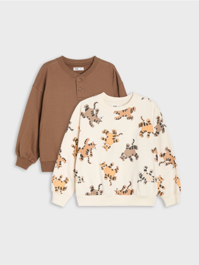 Sinsay - Bluze crewneck loose fit cu motiv animale 2 pack - multicolor