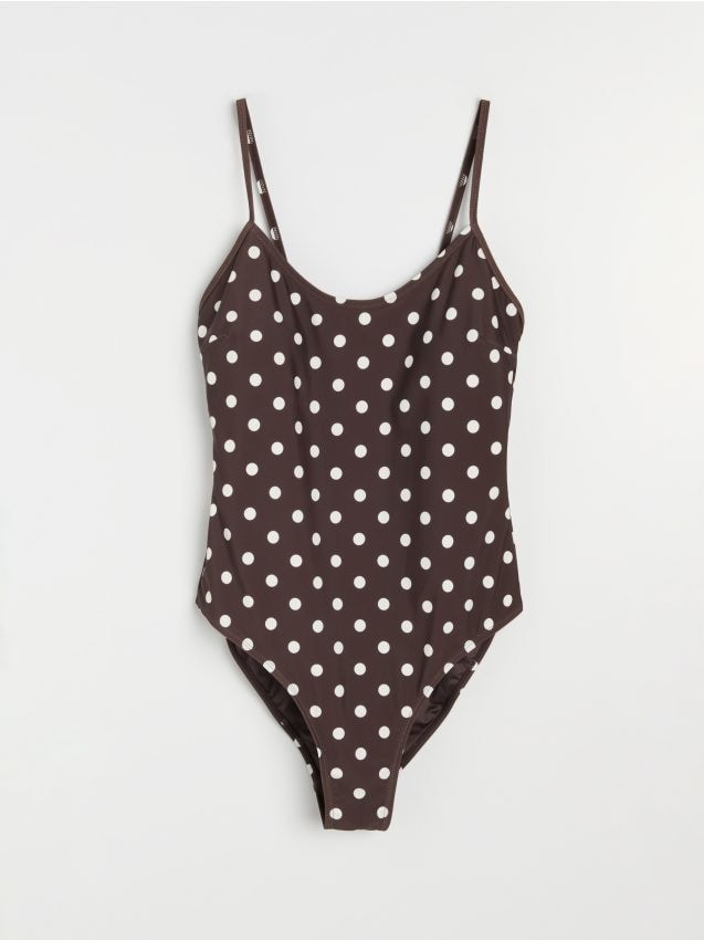 Sinsay - Costum de baie întreg cu buline și bretele subțiri - multicolor