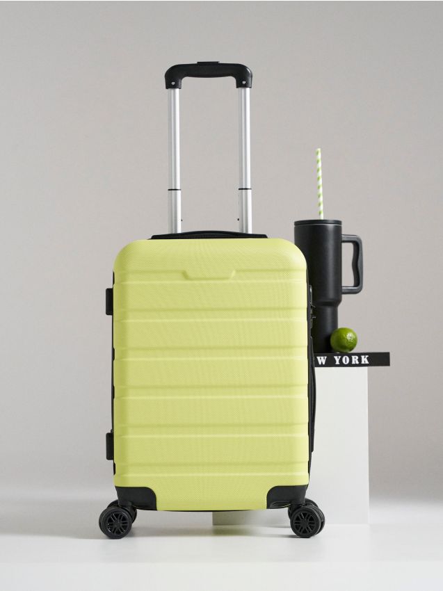 Sinsay - Valiză de călătorie rigidă cu roți - verde-gălbui
