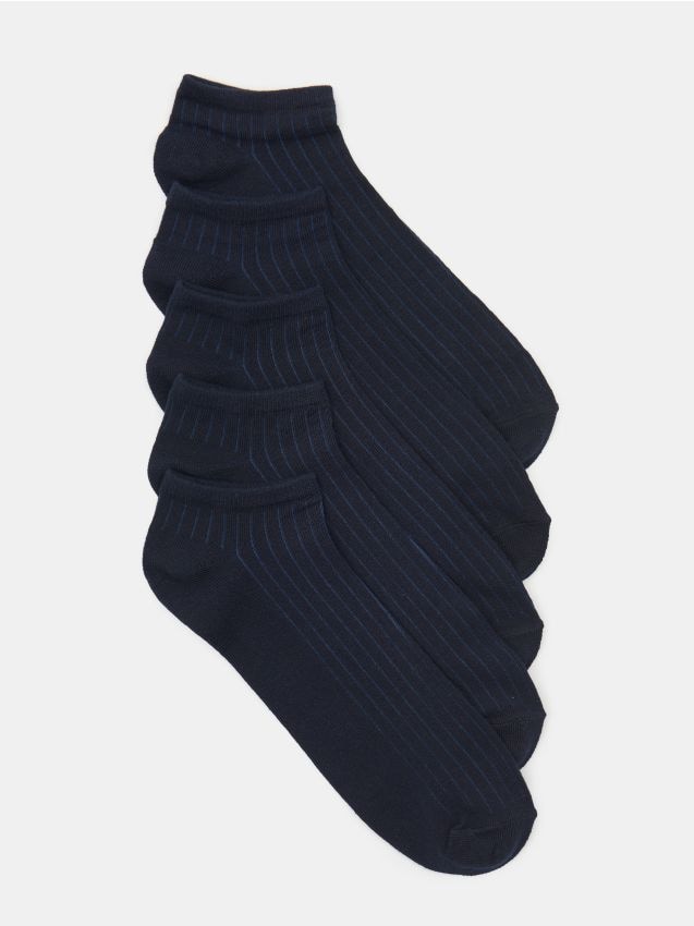 Sinsay - Set de 5 perechi de șosete cu conținut ridicat de bumbac - bleumarin