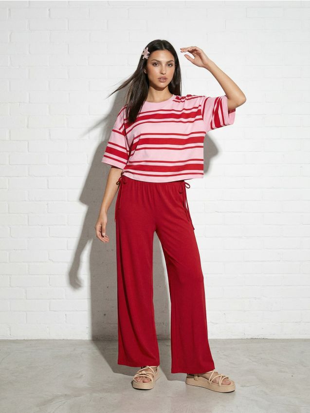 Sinsay - Tricou din bumbac în dungi - multicolor