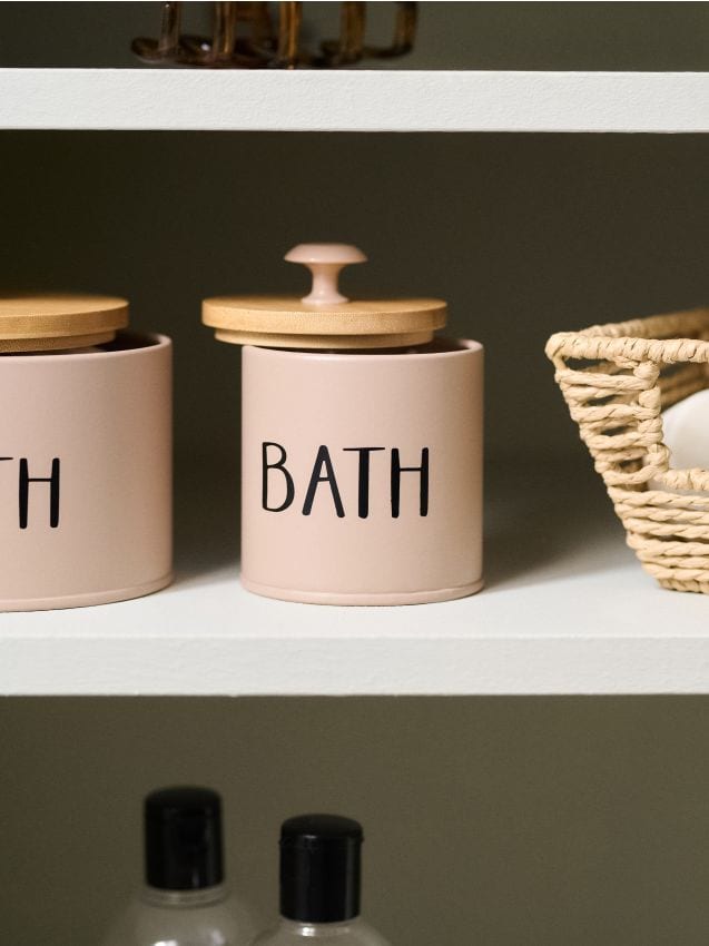 Sinsay - Cutie de depozitare cu inscripția „Bath“ - cafeniu