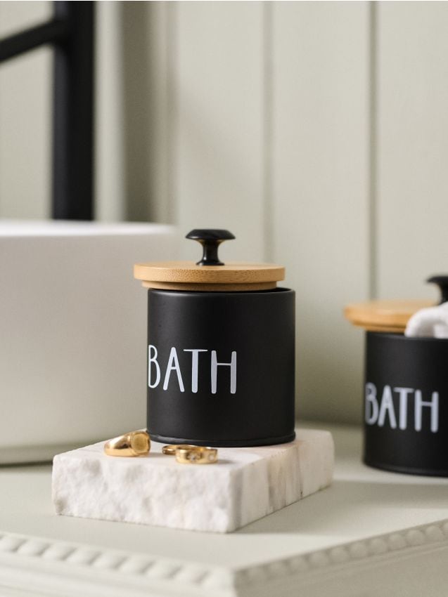 Sinsay - Cutie de depozitare cu inscripția „Bath“ - negru