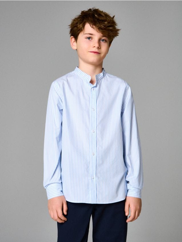 Sinsay - Cămașă din bumbac în dungi - albastru