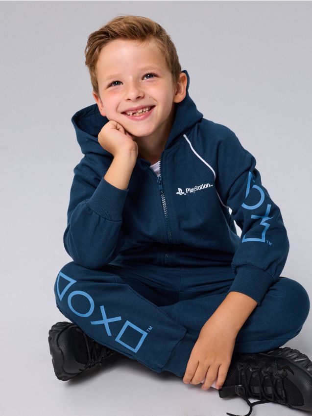 Sinsay - Pantaloni sport jogger PlayStation - bleumarin