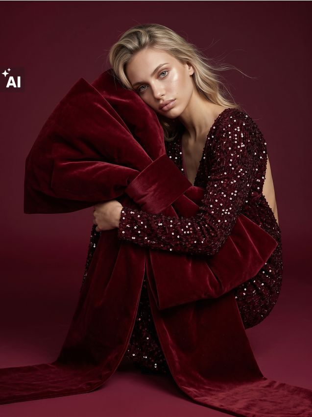 Sinsay - Rochie midi din paiete - bordo