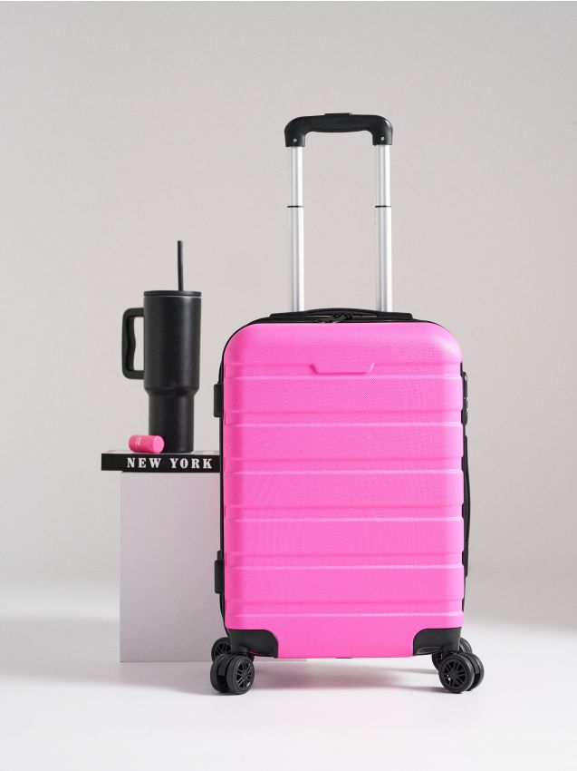 Sinsay - Valiză de călătorie rigidă cu roți - roz-fuchsia