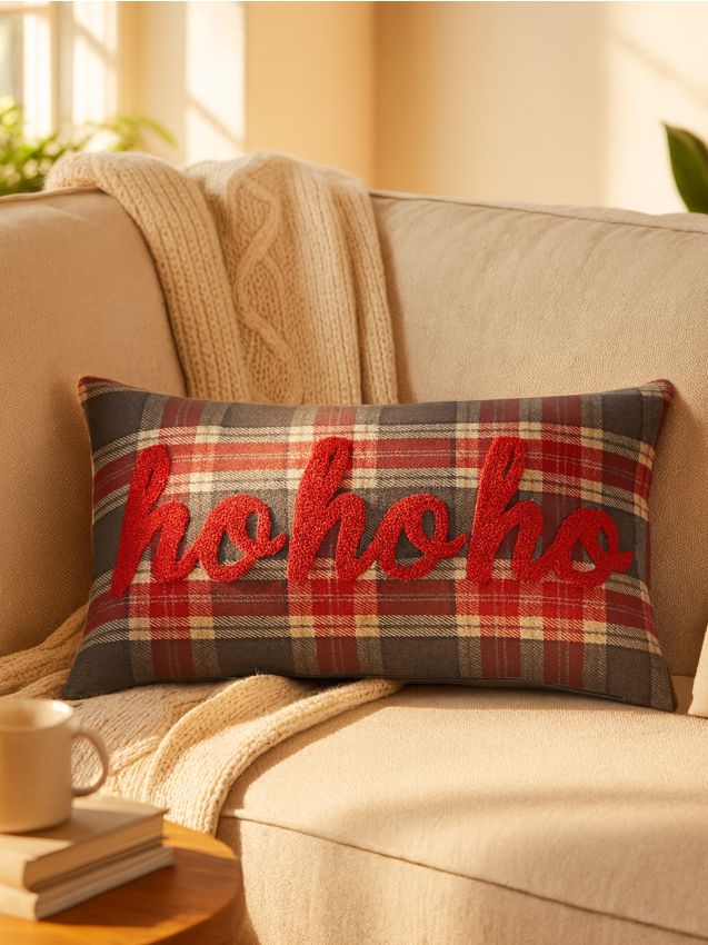 Sinsay - Vankúš s vianočným motívom - tmavosivá