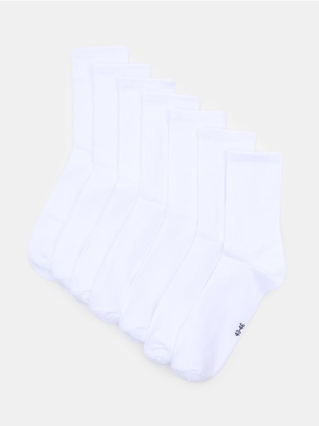 Sinsay - Długie skarpetki OEKO-TEX 7 pack - biały