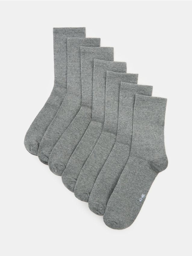 Sinsay - Długie skarpetki OEKO-TEX 7 pack - szary