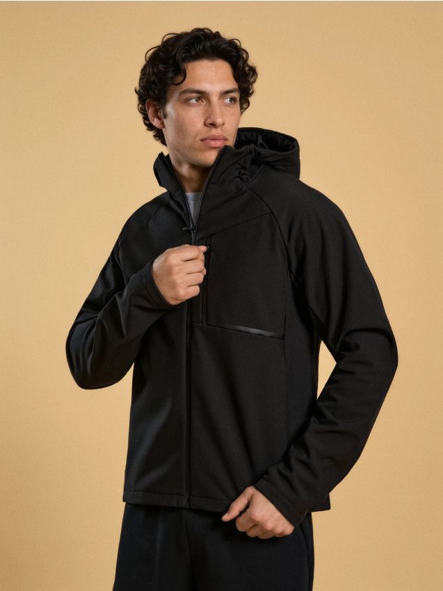 Sinsay - Geacă softshell impermeabilă cu glugă - negru