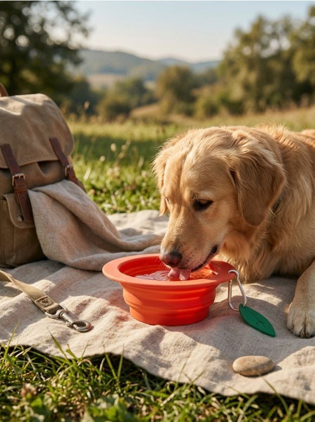 Sinsay - Bol de călătorie pliabil în formă de portocală - portocaliu