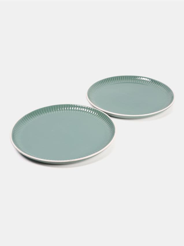 Talerze z ryflowanymi brzegami 2 pack - SINSAY
