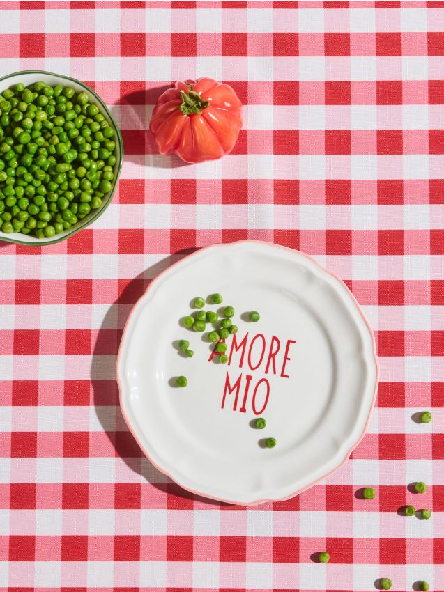 Sinsay - Farfurie cu inscripție Amore Mio - roșu