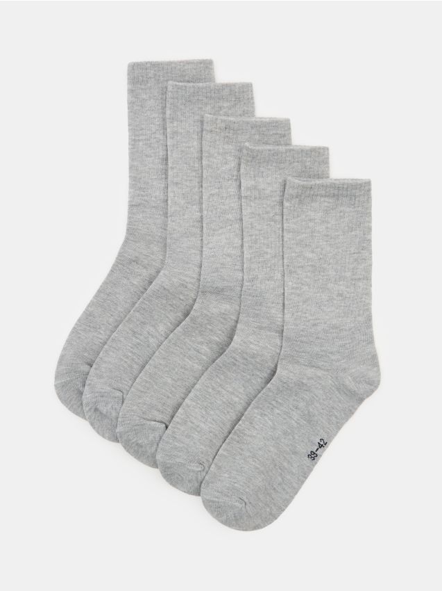 Sinsay - Długie skarpetki OEKO-TEX 5 pack - szary