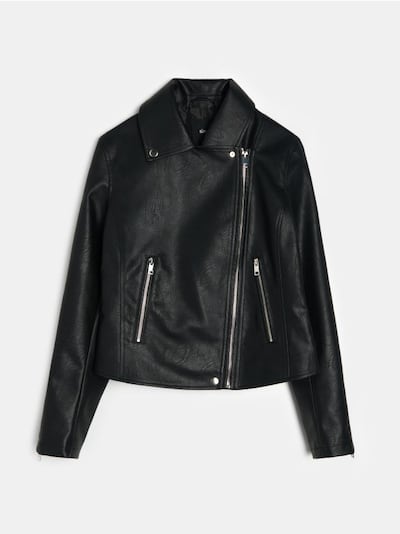 Bikerjacke aus Kunstleder