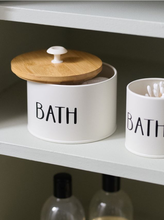 Sinsay - Cutie de depozitare cu inscripția „Bath“ - alb
