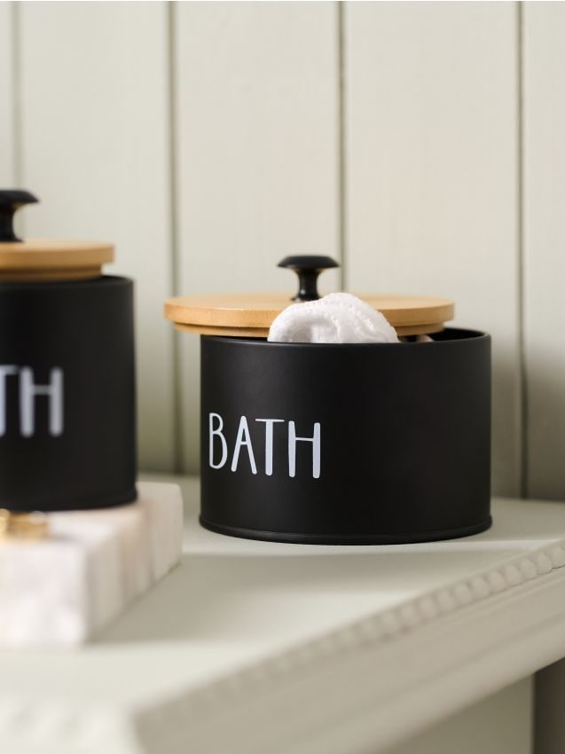 Sinsay - Cutie de depozitare cu inscripția „Bath“ - negru