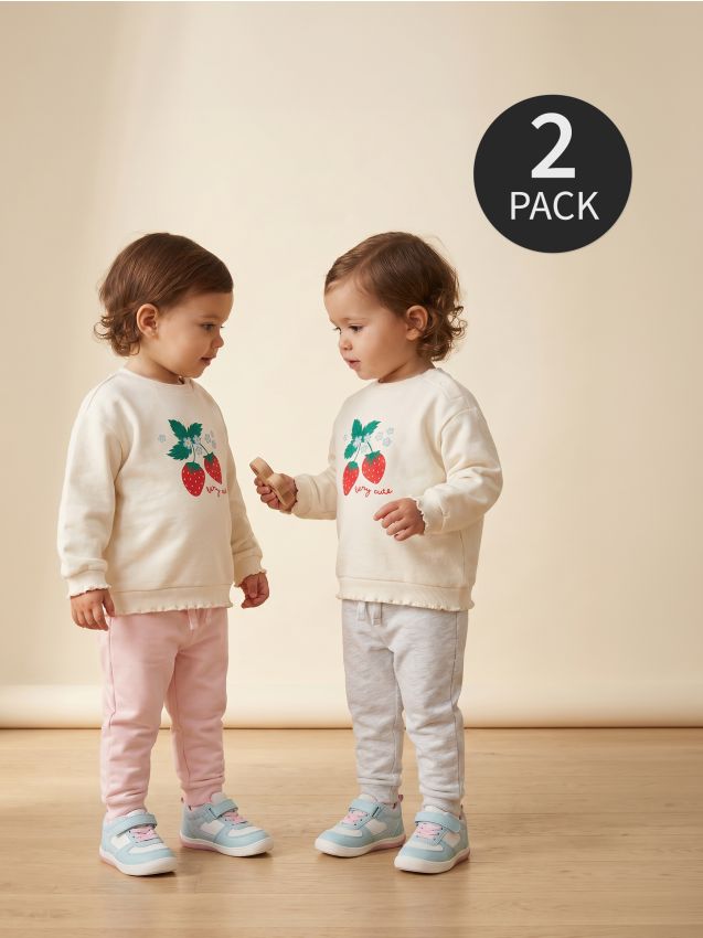 Sinsay - Pantaloni sport jogger din bumbac, pachet de 2 - roz
