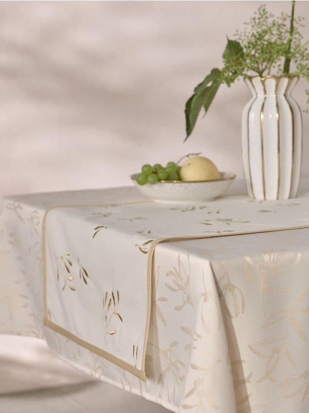 Sinsay - Traversă de masă cu model botanic - crem