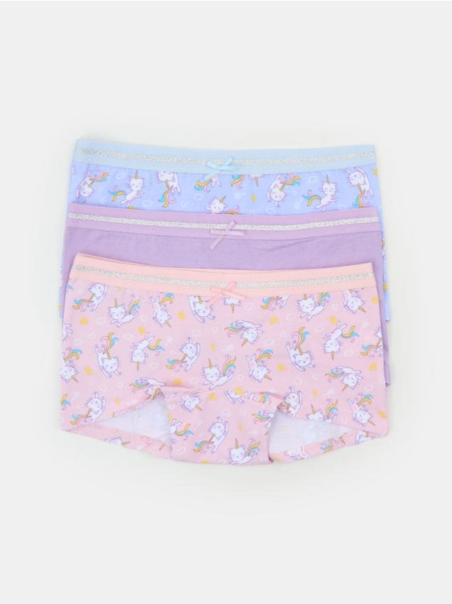 Sinsay - Boxeri din bumbac cu motiv caticorn 3 pack - multicolor
