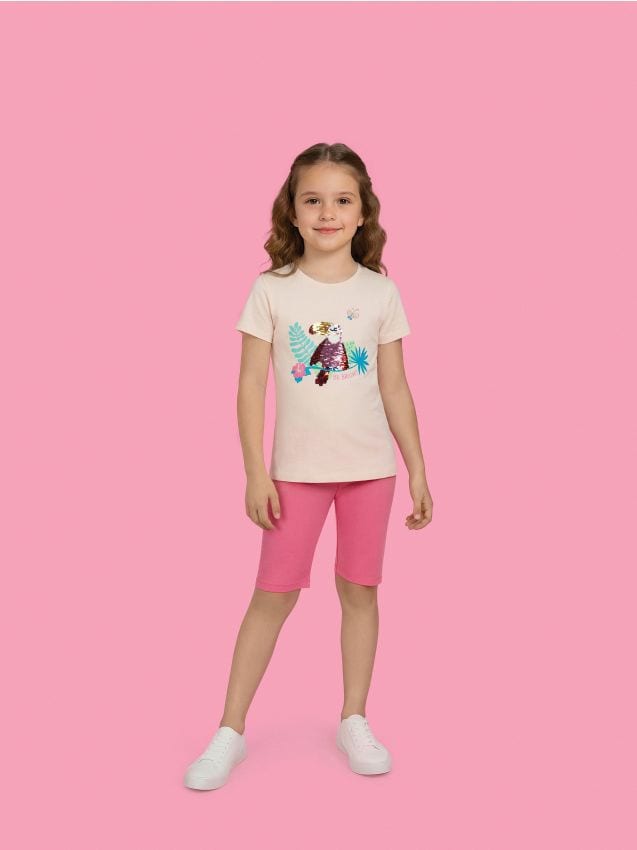 Sinsay - Koszulka z cekinową aplikacją - kremowy