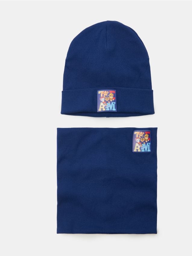 Sinsay - Súprava čiapky beanie a komína PAW Patrol - tmavomodrá