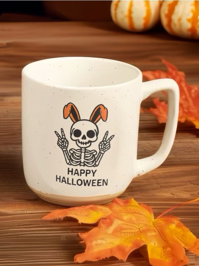 Sinsay - Cană cu motiv de Halloween - oranj-mandarină