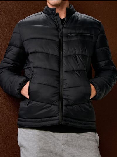 Квілтована пухова куртка зі стоячим коміром