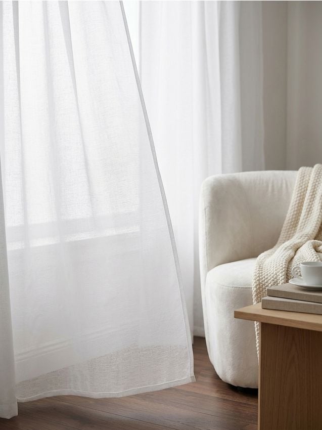 Sinsay - Draperie simplă cu bandă - alb