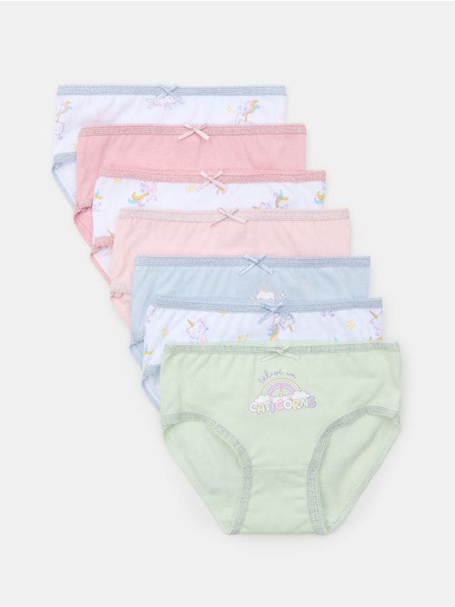 Sinsay - Chiloți Din Bumbac cu Print Caticorn 7 Bucăți - multicolor