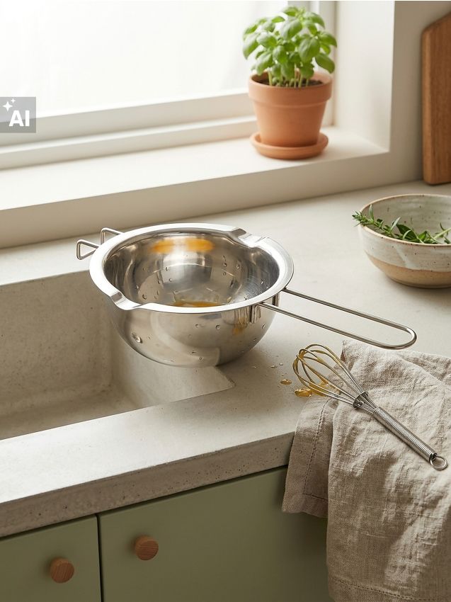 Sinsay - Set de patiserie din oțel inoxidabil: bol pentru bain-marie și tel 2 pack - argintiu