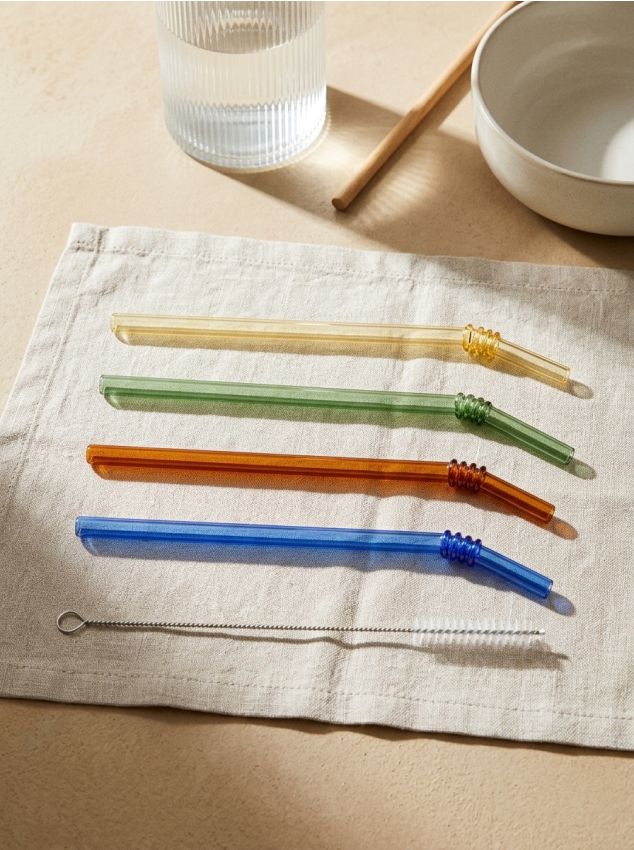 Sinsay - Paie din sticlă cu perie de curățare 5 pack - multicolor