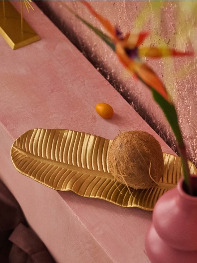 Sinsay - Tava decorativă în formă de frunză - auriu