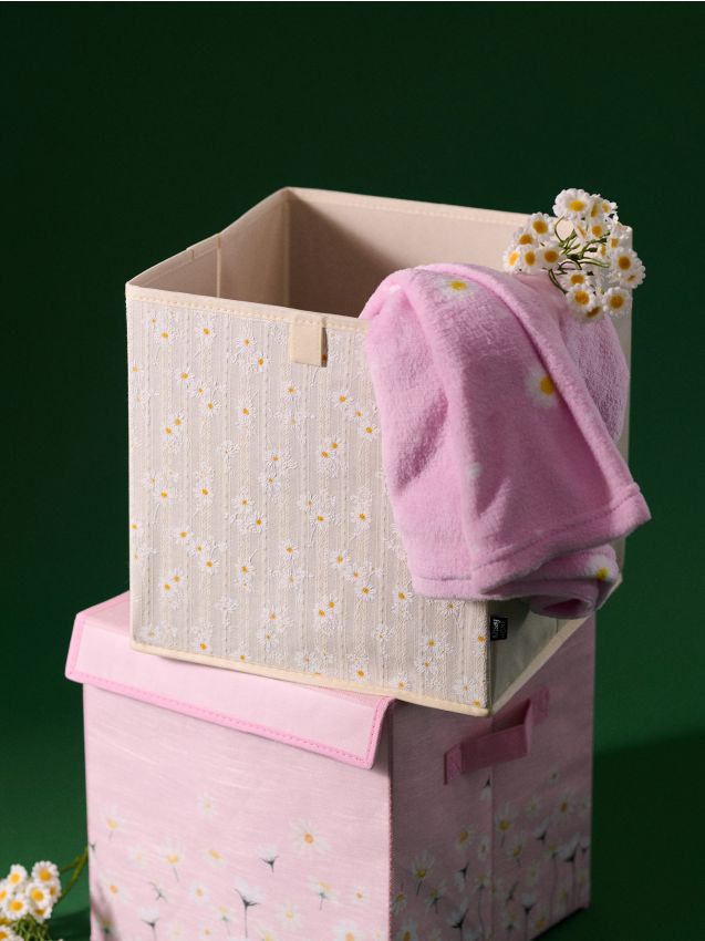 Sinsay - Cutie de depozitare cu flori - crem