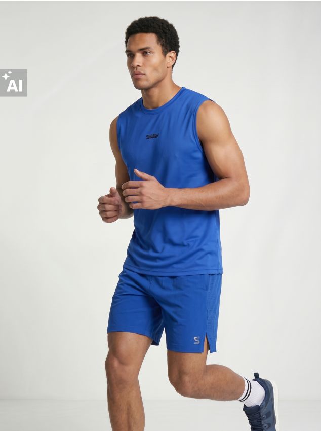Sinsay - Pantaloni scurți sport SNSY PERFORMANCE - albastru