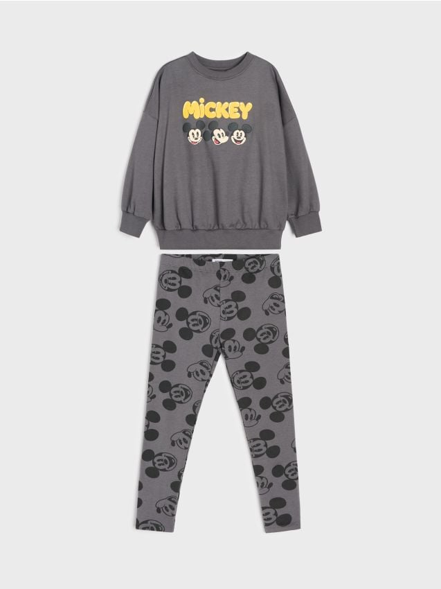 Sinsay - Set tricotat cu bumbac Mickey Mouse - negru-antracit