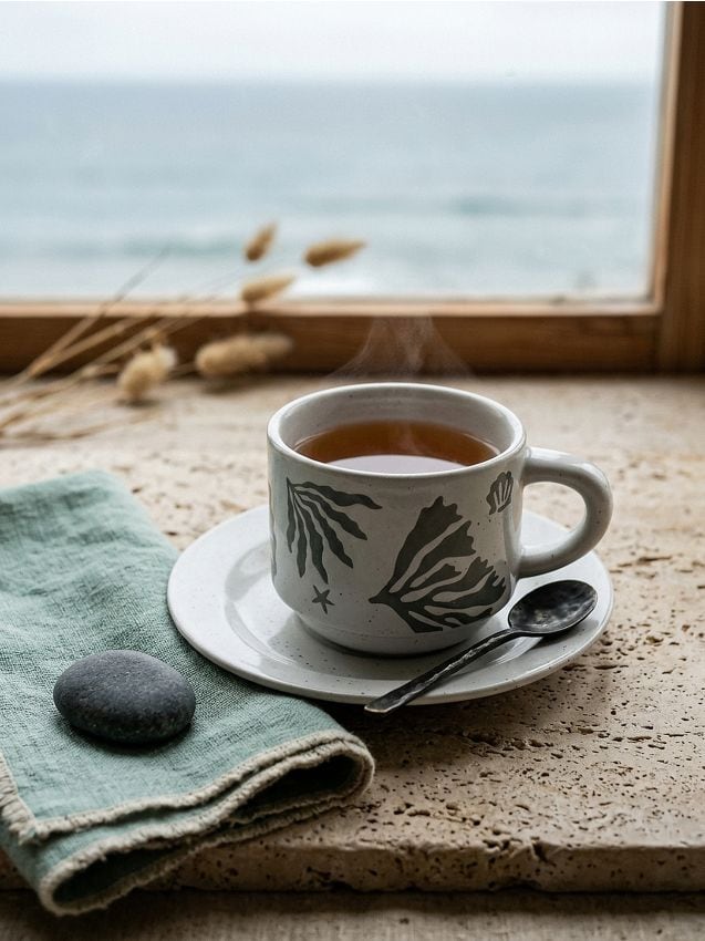 Sinsay - Ceașcă cu farfurioară - gri deschis