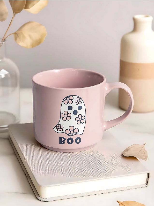 Sinsay - Cană cu motiv de Halloween - roz-pastel