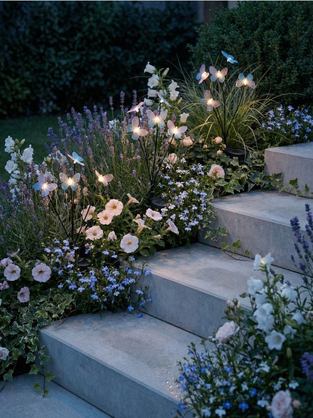 Sinsay - Lămpi solare LED în formă de fluturi - light blue