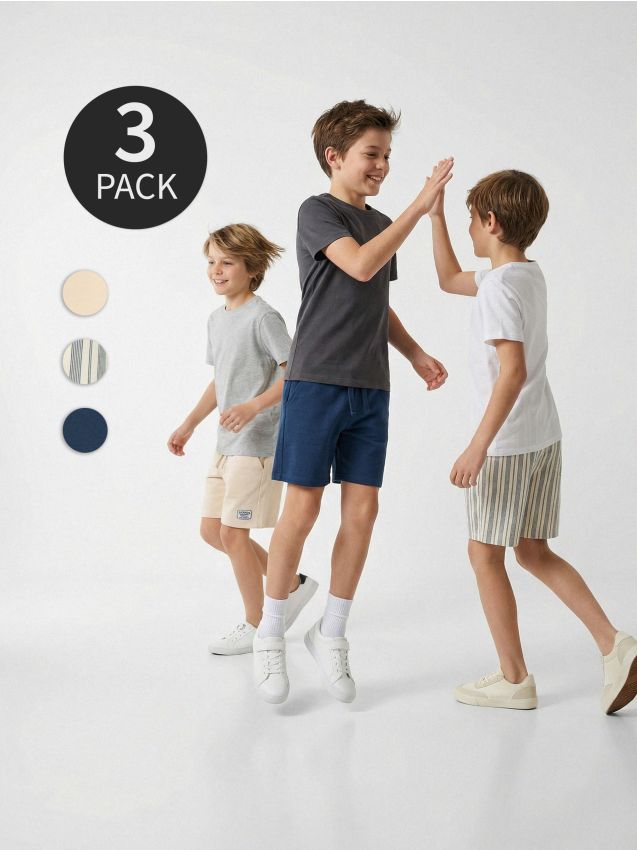 Sinsay - Șorturi din bumbac 3 pack - bej