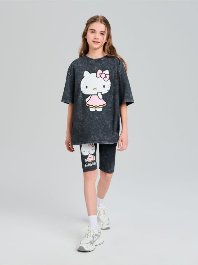 Sinsay - Krátke legíny Hello Kitty - čierna